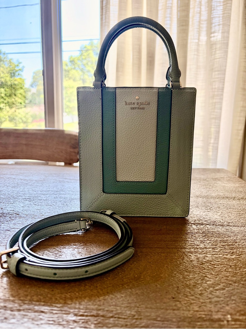 kate spade  Baby Blue Mini Leather Handbag with crossbody